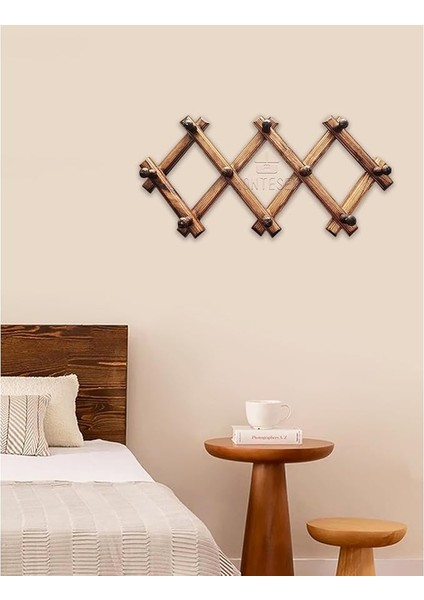 Doğal Ahşap Duvar Askısı Dekoratif Askılık Elbise Askılık MNT-105