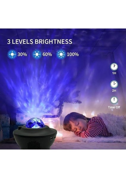 Galaksi Gökyüzü ve Yıldızları Yansıtan Gece Lambası Hoparlör Özellikli LED Rgb Işıklı Uzaktan Kumandalı 3 Farklı Aydınlık Seviyesi Telefon ile Bluetooth Bağlantı 13CM x 16CM SP17 fiyatları