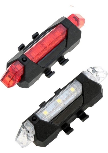 Işığı LED Stop Arka Ikaz Işık Lamba USB Şarjlı 4 Mod