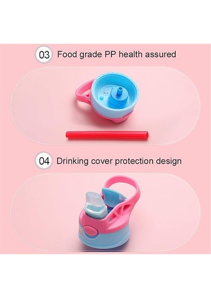 Flip Pipetli Çocuk Su Şişesi, 480ML Çocuk Içme Suyu Şişesi, Taşıma Saplı ve Kolay Düğmeli Bpa Içermeyen Su Şişesi, Okul ve Spor Için Sızdırmaz Çocuk Su Şişesi fırsatları