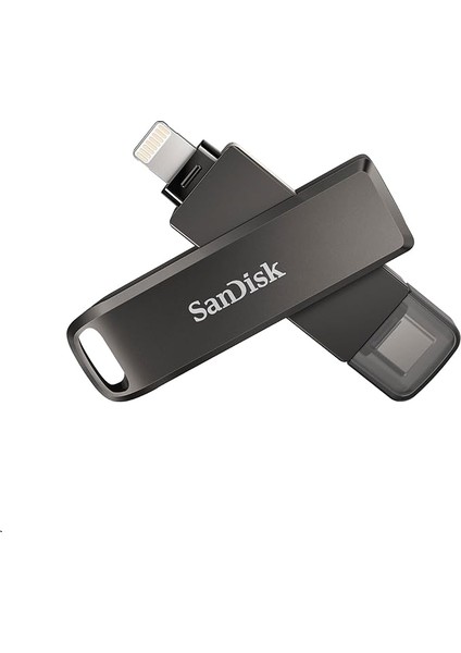 Ixpand Luxe Flash Sürücü 2'si 1 Arada iPhone Bellek 64GB (Ipad Uyumlu, Otomatik Yedekleme, Usb-C ve Lightning Bağlantı Noktası, Şifre Koruması, Ixpand Uygulaması), Gümüş