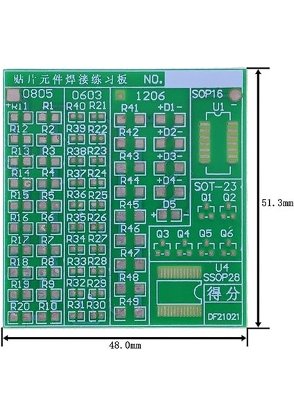 Smd Lehim Öğrenme Seti 62 Parça Smt Elektronik Eğitim Kiti Deney Pratikleme Kartı SOP14 0603 0805 modelleri