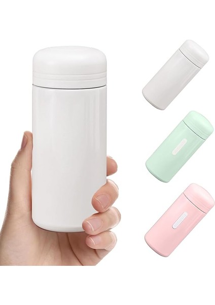 Yalıtımlı Şişe 150 Ml, 304 Paslanmaz Çelik Şişeler Mini Çift Duvarlı Vakumlu Yalıtımlı Içecek Şişeleri Sıcak ve Soğuk Içecekler Için Küçük Sızdırmaz Termos Şişeler (Beyaz)