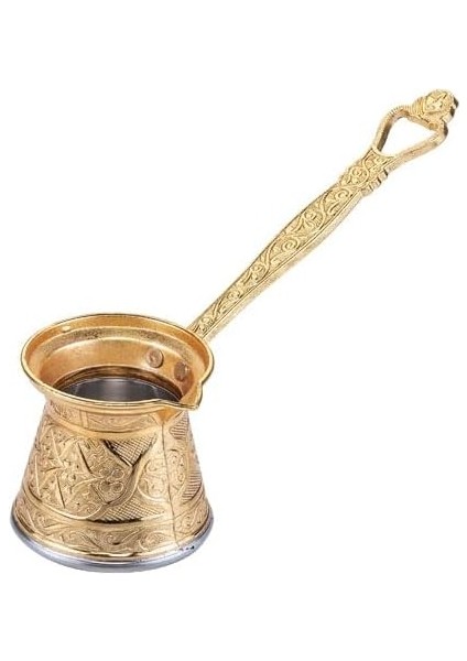 5 Zamak Döküm Kahve Cezvesi 4-5 Kişilik Altın Rengi