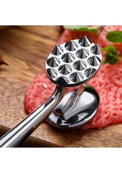 Paslanmaz Çelik Et Döveceği, 22 Cm, Çift Taraflı Başlık, Kaymaz Saplı indirimleri