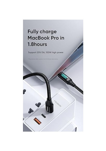 CA-1100 100W Type-C To Type-C Dijital Ekran Sarj Kablosu, 1.2m modelleri