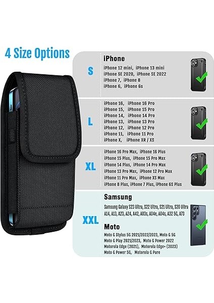 Cep Telefonu Kemer Çantası Birinci Sınıf Kemer Çanta Cep Telefonu Çantası Tutucu Evrensel iPhone 15 14 13 12 Pro Max 7 8 Plus, Samsung Galaxy S21 Fe S23 S22 S21 S20 Fe S10 A13 (L) Için fiyatları