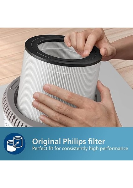 AC0650 ve AC0651/10 Hava Temizleyici Için Orijinal Yedek Filtre, Nanoprotect Hepa, 12 Ay, Levenslange Göstergesi, Zwart/wit (FY0611/30) modelleri