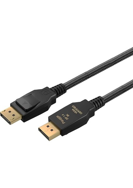 V1.4 Vesa Displayport Sertifikalı 32.40 Gbps Bandwith Hbr3 8k 60Hz, 4K 144Hz, 4K 120Hz, 4K 60Hz, 2k 240Hz, 2k 165Hz, 1080P 240Hz Destekli Hdr, Freesync, G-Sync Displayport Kablo