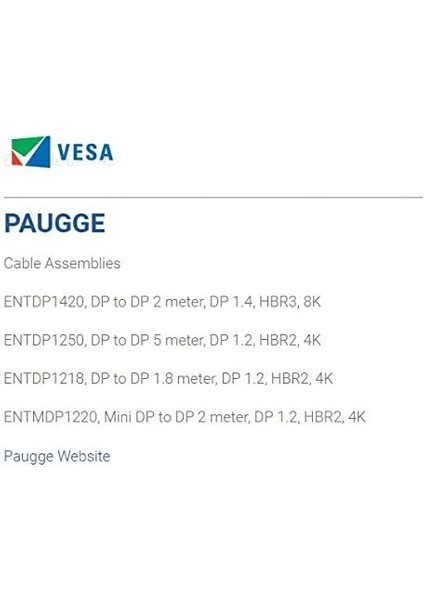 V1.4 Vesa Displayport Sertifikalı 32.40 Gbps Bandwith Hbr3 8k 60Hz, 4K 144Hz, 4K 120Hz, 4K 60Hz, 2k 240Hz, 2k 165Hz, 1080P 240Hz Destekli Hdr, Freesync, G-Sync Displayport Kablo modelleri
