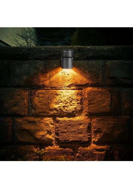 Geldi Tekli Çağlayan Aplik IP54 Dış Mekan Zita Bahçe Aydınlatma Duvar Apliği + GU10 LED Ampul (Turuncu)