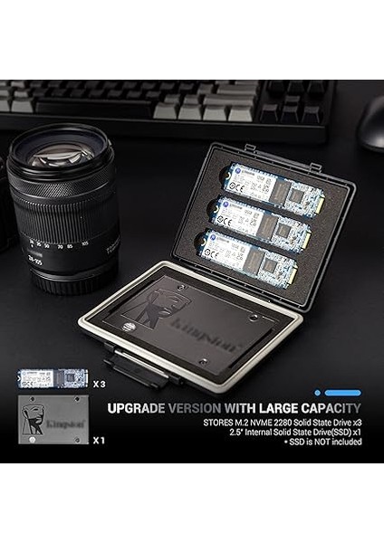 Taşınabilir SSD Koruyucu Kılıf Saklama Kutusu Suya Dayanıklı 2,5 Inç Dahili Katı Hal Sürücüsü X1 + Nvme M.2 2280/2260/2242/2240/2230 Katı Hal Sürücüsü (Ssd) X3 fiyatları