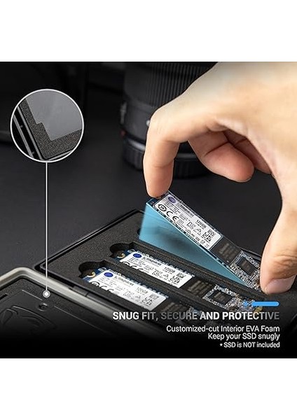 Taşınabilir SSD Koruyucu Kılıf Saklama Kutusu Suya Dayanıklı 2,5 Inç Dahili Katı Hal Sürücüsü X1 + Nvme M.2 2280/2260/2242/2240/2230 Katı Hal Sürücüsü (Ssd) X3 modelleri