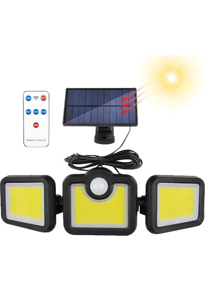 Güneş Enerjili Hareket Sensörlü, 3 Taraflı 171 Cob LED AYDINLATMA/GT-SL15