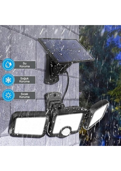 Güneş Enerjili Hareket Sensörlü, 3 Taraflı 171 Cob LED AYDINLATMA/GT-SL15 fırsatları