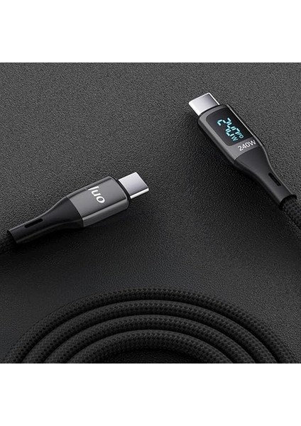 240W Dijital LED Ekranlı E-Mark Çipli Pd 3.1 USB Type-C To Type-C Hızlı Şarj ve Data Kablosu 2 Metre modelleri