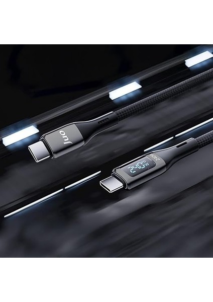 240W Dijital LED Ekranlı E-Mark Çipli Pd 3.1 USB Type-C To Type-C Hızlı Şarj ve Data Kablosu 2 Metre fırsatları