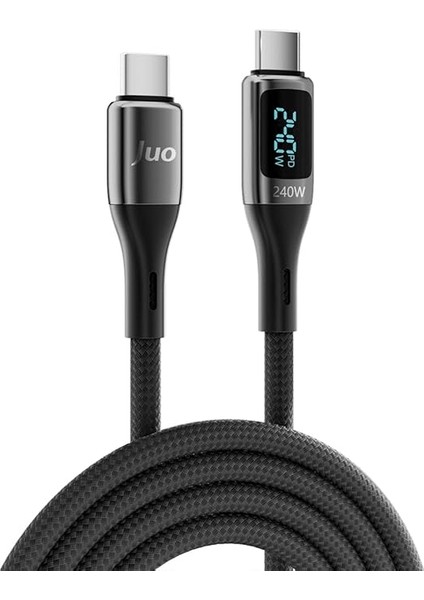 240W Dijital LED Ekranlı E-Mark Çipli Pd 3.1 USB Type-C To Type-C Hızlı Şarj ve Data Kablosu 2 Metre indirimleri