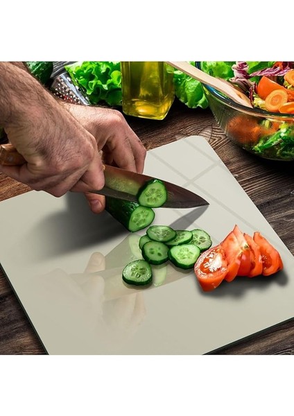 Cam Kesme Tahtası Kare Bej modelleri