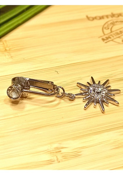 Gümüş Renk Taşlı (Delik Olmayan Göbek Için) Göbek Pirsıng fiyatları