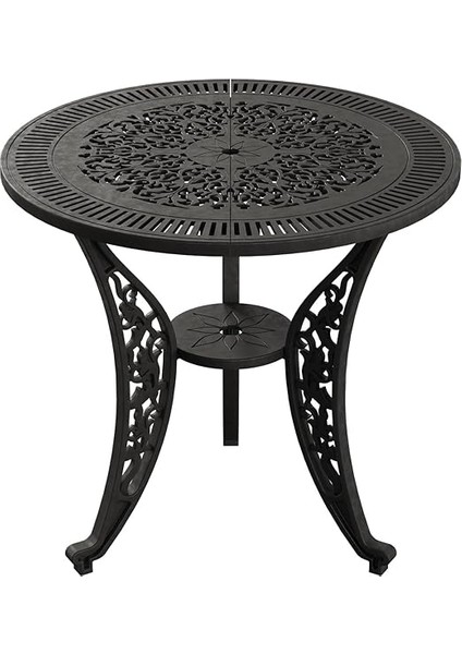 Ferforje Görünümlü Plastik Yuvarlak Masa Ø75 Isparta Sandalye (5, Siyah) modelleri