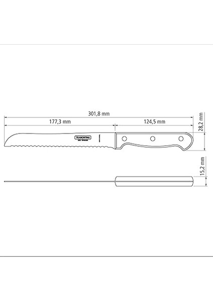 Polywood Saplı Tırtıklı Ekmek Bıçağı (30CM) modelleri