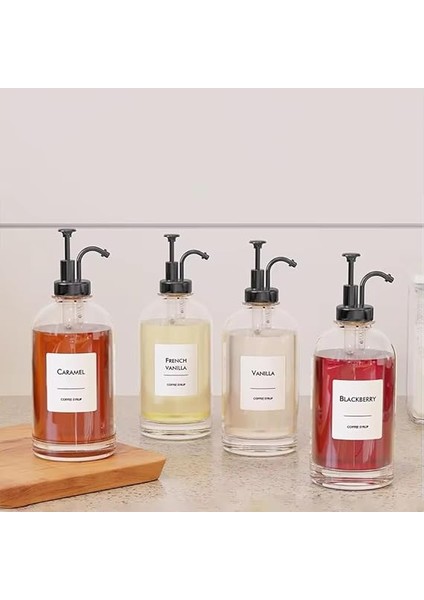 Home 2'li 500 ml Cam Sıvı Sabunluk ve Losyonluk Seti – Yüksek Kaliteli Krom Başlık, Şık Tasarım, Çok Amaçlı Kullanım Için: Kahve Şurubu, Sıvı Yağ, Sirke, Losyon ve Sıvı Sabun (Siyah, Yuvarlak) indirimleri