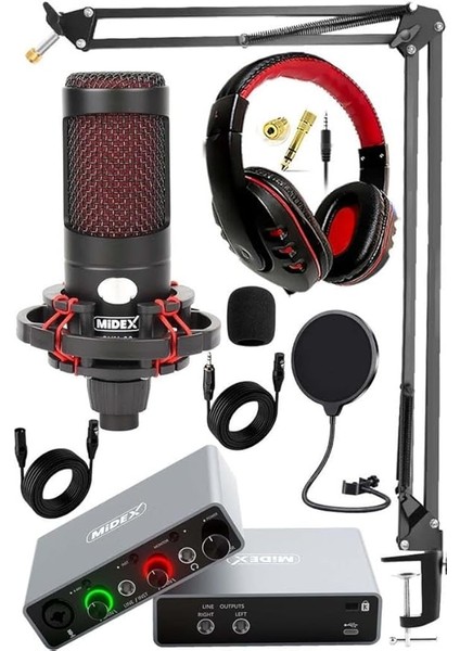 Central-Gr Pack-2 Stüdyo Kayıt Ekipmanları GLX-700GR Ses Kartı Cxn-30 Stüdyo Mikrofon