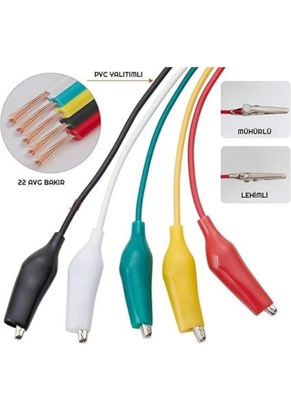 30'lu Krokodil Kablo Timsah Ağızlı Kıskaç Timsah Ağzı 50CM modelleri