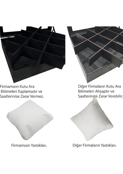 Siyah Deri 15 Li Üzeri Cam Saat Kutusu ST15-68 fırsatları