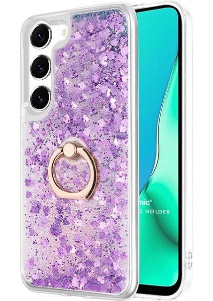Samsung Galaxy S23 Plus Için Kılıf Glitter Liquid Holder [galaxy S23 Plus ile Uyumlu Kılıf - Mor]