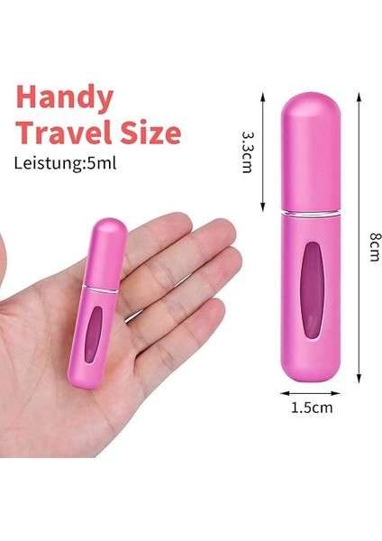 5 Adet 5 ml Parfüm Püskürtücü, Doldurulabilir Parfüm Cep Püskürtücü, Mini Taşınabilir Püskürtme Şişesi, Boş Sprey Şişesi, Pencereli Atomizer, Yolculuk Için (5 Adet 5 Ml) fiyatları