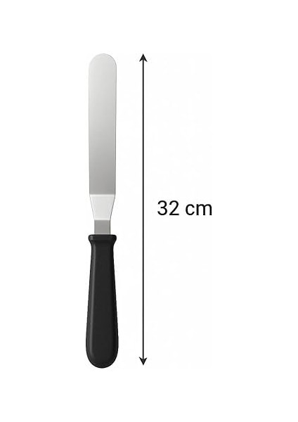 Profesyonel Ofset Pasta Spatulası – 32 cm Paslanmaz Çelik Kek ve Kurabiye Sıvama Spatulası | Ergonomik Saplı Dekorasyon Aleti fiyatları