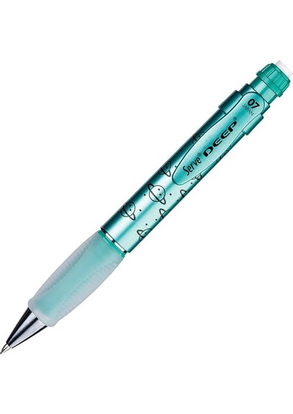 Deep Mekanik Kurşun Kalem 0.7 mm Metalik Yeşil Gezegen Deseni