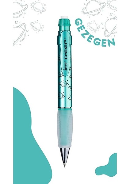 Deep Mekanik Kurşun Kalem 0.7 mm Metalik Yeşil Gezegen Deseni fiyatları