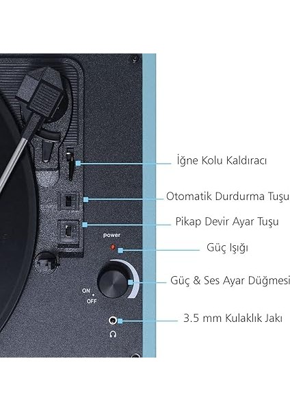 Master T310CH Şarj Özellikli Pikap - 33, 45, 78 (T310CH Mavi) fırsatları
