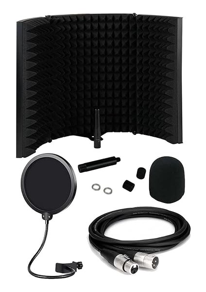 Midex PF-50B Mikrofon Ses Yalıtım Izolasyon Paneli Metal 35X22 cm Filtre Kablo Sünger Hediye) fiyatları