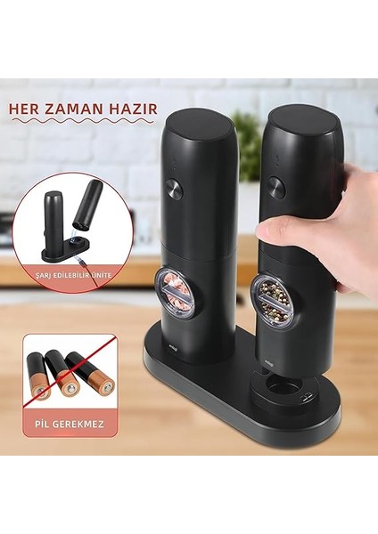 Mio Sg2 600MAH Şarj Üniteli Işıklı Tuz Karabiber Değirmeni indirimleri