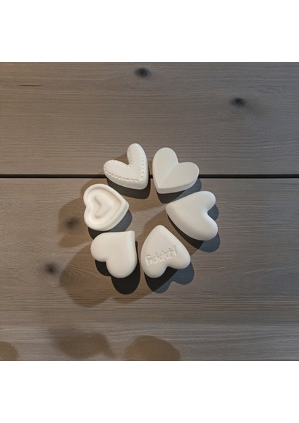 Beyaz Kalp Seti 6 ‘lı 3 cm x 1,5 cm