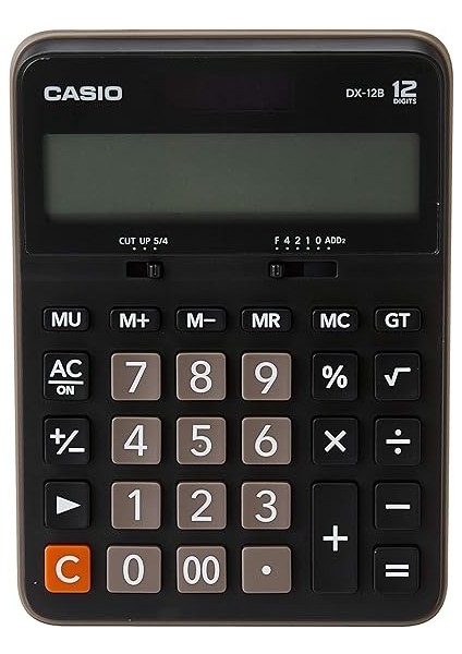 DX-12B-BK-W-DC Casio Ekononik Hesap Makinesi, Siyah modelleri