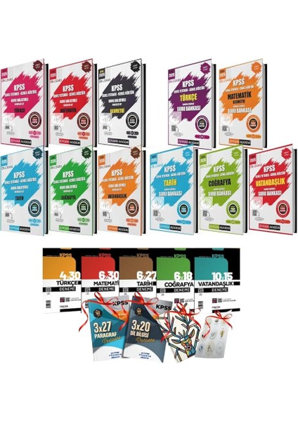 Akademi Yayıncılık 2026 Önlisans Kpss Gygk Pegem 11LI Konu Anlatım ve Soru Bankası Seti ve 5li Branş Deneme 4 Hediye