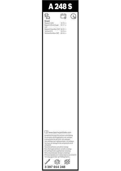 Aerotwin Silecek Seti Renault Megane Iv (2015 ve Sonrası), Renault Talisman (2015-2020) [600/450 Mm] A248S 3397014248 modelleri