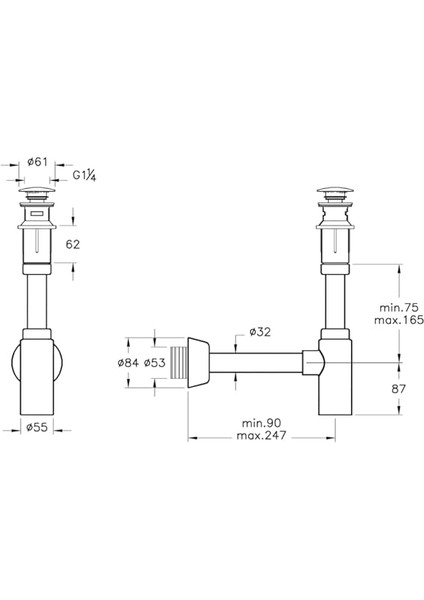 A45154 Lavabo Sifon Seti, T Tipi, Krom fiyatları