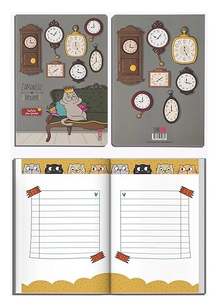 Zamansız Kedi Saatler Zamansız Ajanda, 15X21.5 cm indirimleri