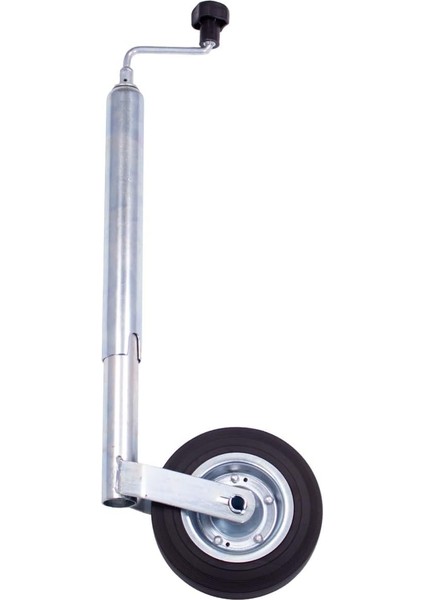 Destek Tekerleği | Tekerlek 200 x 50 mm | Destek Yükü 150 kg | Tam Kauçuk Tekerlek | Çelik Jant | Römork | Traktör | Traktör | Destek Borusu | Römork | Yarı Otomatik Katlama Işlemi