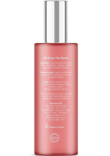 Collagen Rose Flower Water Face Spray With Collagen 100ML fırsatları