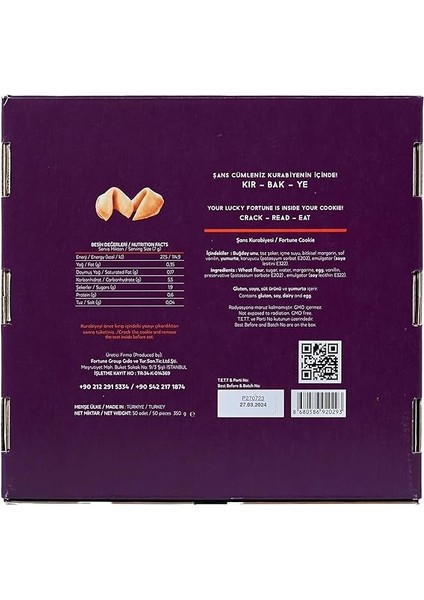 Kurabiyesi Fortune Cookie/ 50'li Kutu (Hazır Dilekler/fallar) fiyatları