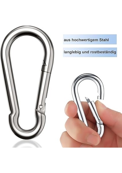 8 Adet Karabina Kanca, Büyük, Karabina 260 Kg'a Kadar Taşıma Kapasitesi, Φ8 x 80 Mm, Galvanizli, Dayanıklı, Yaylı Kancalı Karabina, Sırt Çantası, Köpek Tasması, Kamp, Seyahat, Yürüyüş Vs. Için fırsatları