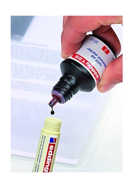 T 25 Permanent Yedek Mürekkep - Kalıcı Mürekkep - Siyah - 30 ml fırsatları