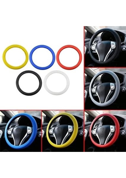 Araba Renkli Direksiyon Silikon Kılıfı Kaydırmaz Siyah fiyatları